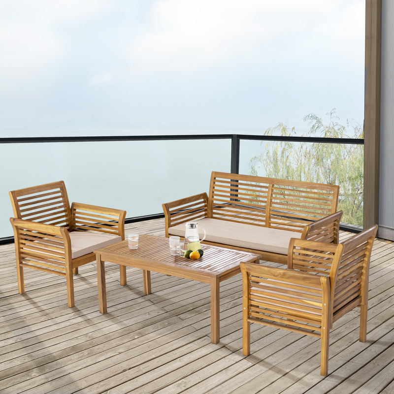 Candela 4-piece Acacia Wood Garden Furniture Set In