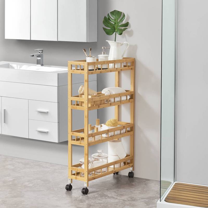 TEMU de Cuisine en Bambou Pyhäjoki, de Service, de Rangement, 60 x 18 cm, Bambou Naturel