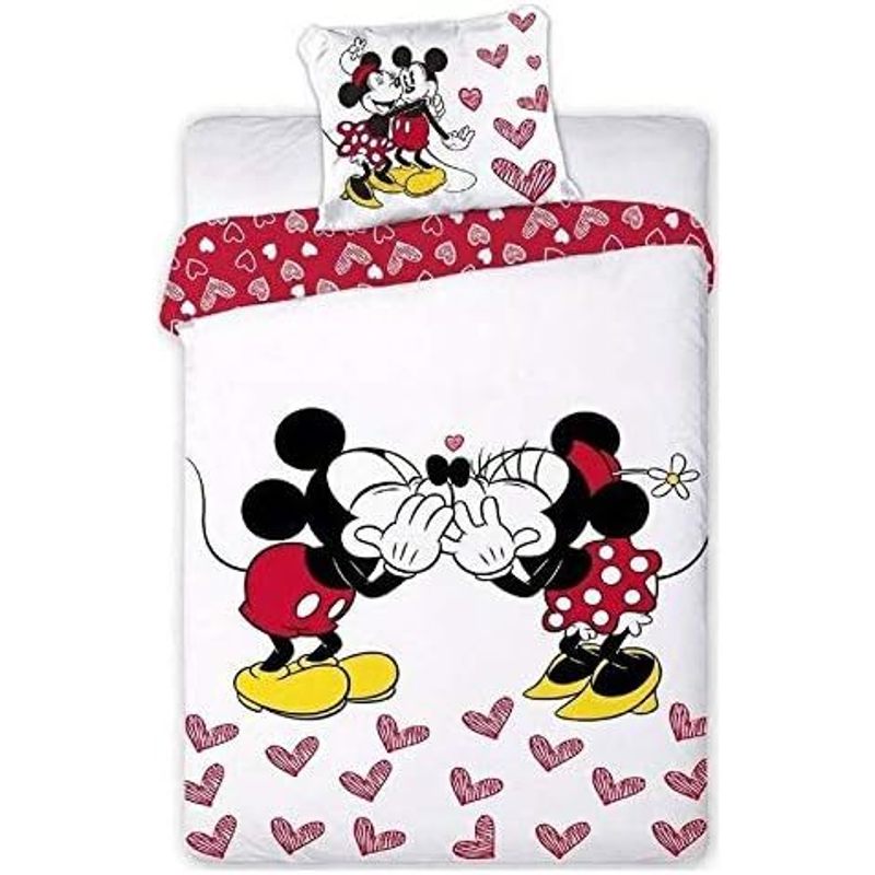 TEMU Parure de lit Minnie and Love en Polyester, Ensemble de couettes, 2 pièces, 140 x 200 cm, Polyester, 1 Count