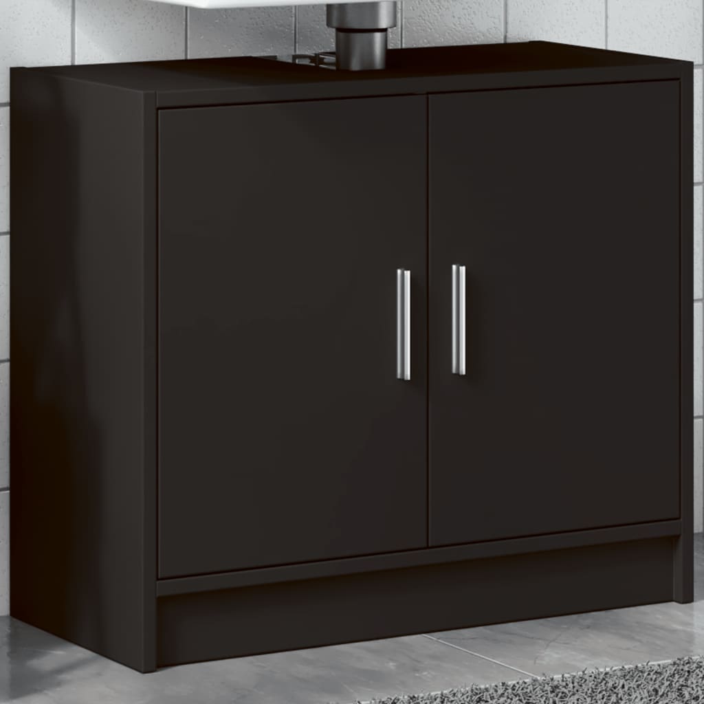 Image of Vidaxl Bathroom Vanity, Bathroom Cabinet, Storage Cabinet With Storage Space, Bathroom Cabinet Washbasin Cabinet, Black Wood Grain