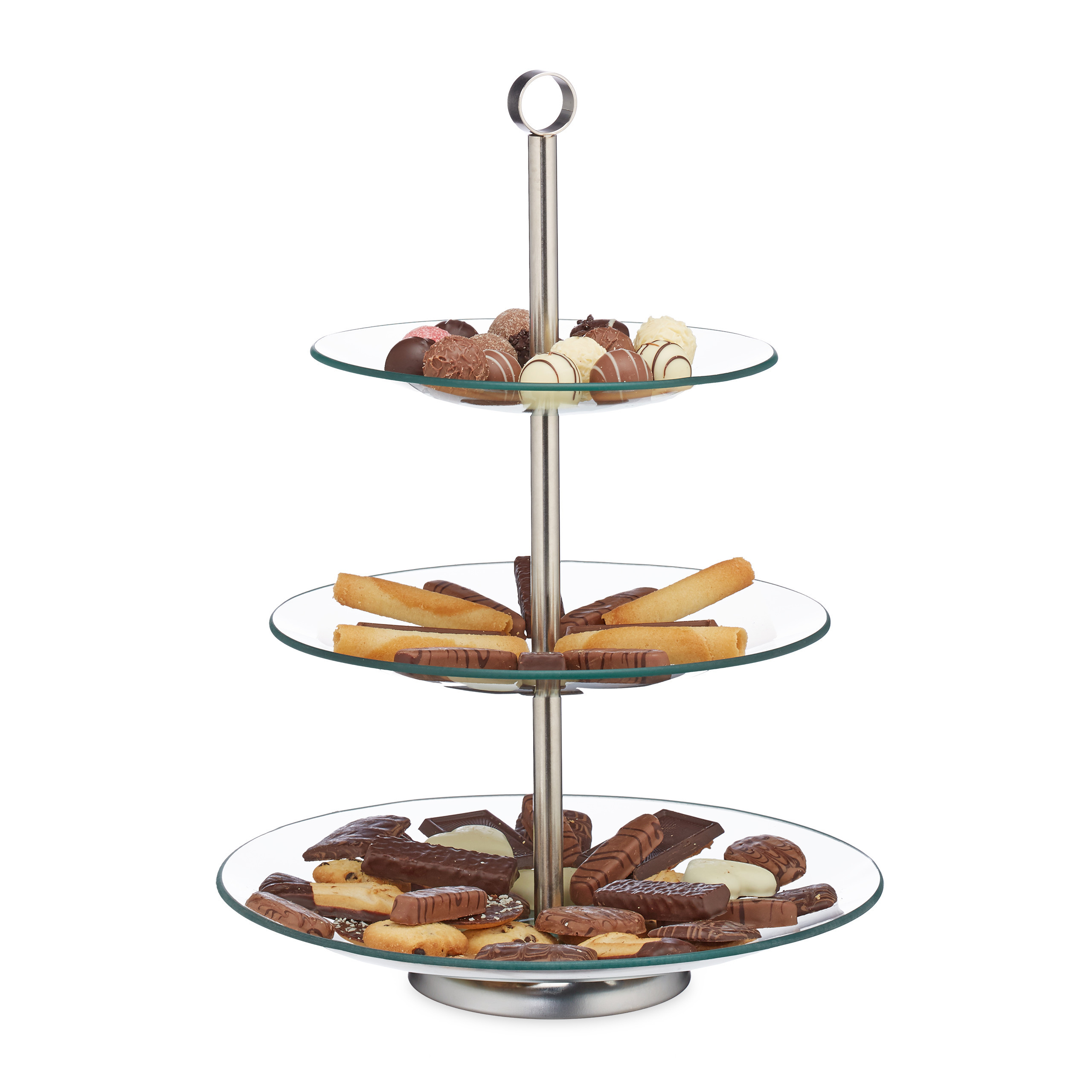E-shop Etagere 3 Ebenen in Silber/Transparent