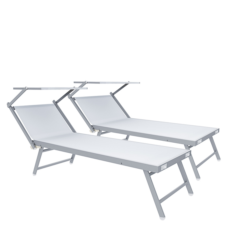 TEMU Di Lettini Pieghevole Professionale In Alluminio Orientabile Tettino Parasole Sdraio Lettino Prendi Sole Mare Spiaggia Piscina Giardino 182 x 60