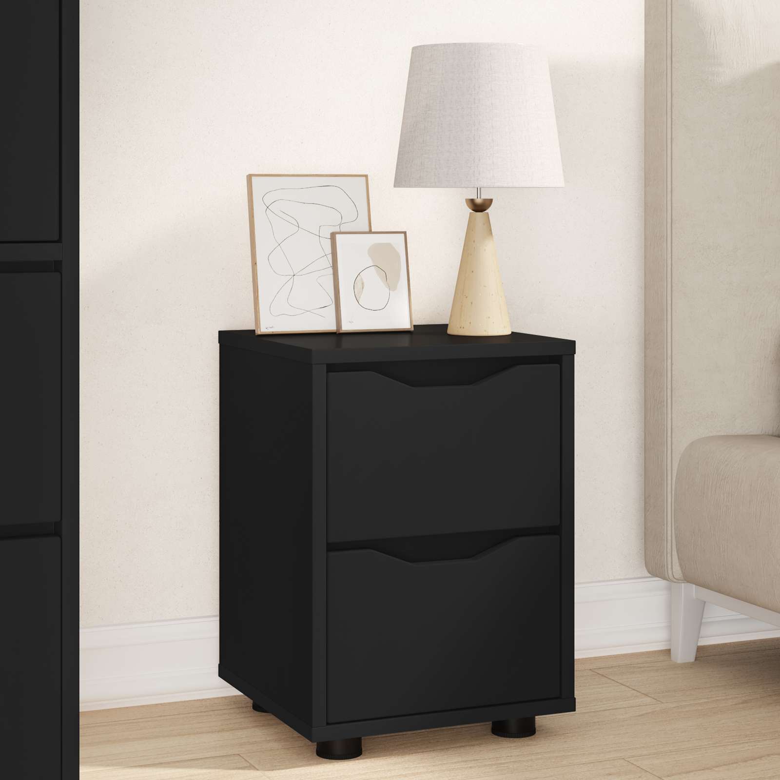 Image of Vidaxl Nightstand Small Nightstand Modern Furniture Bedroom Storage Home Table Sleep Companion Stylish Nightstand Modern Table Efficient Storage Compact Nightstand