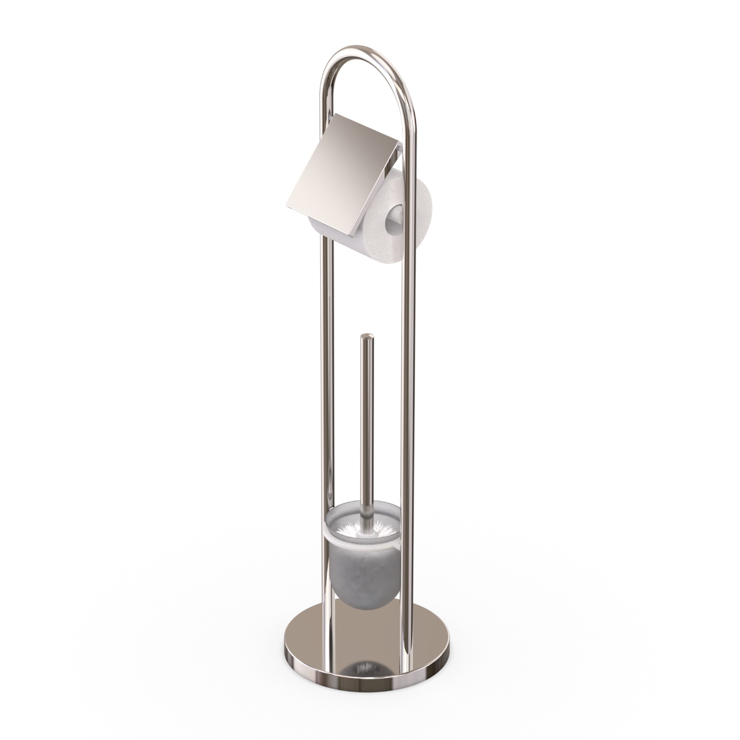 Wc Set In Silver - (h)79 X Ø 22 Cm