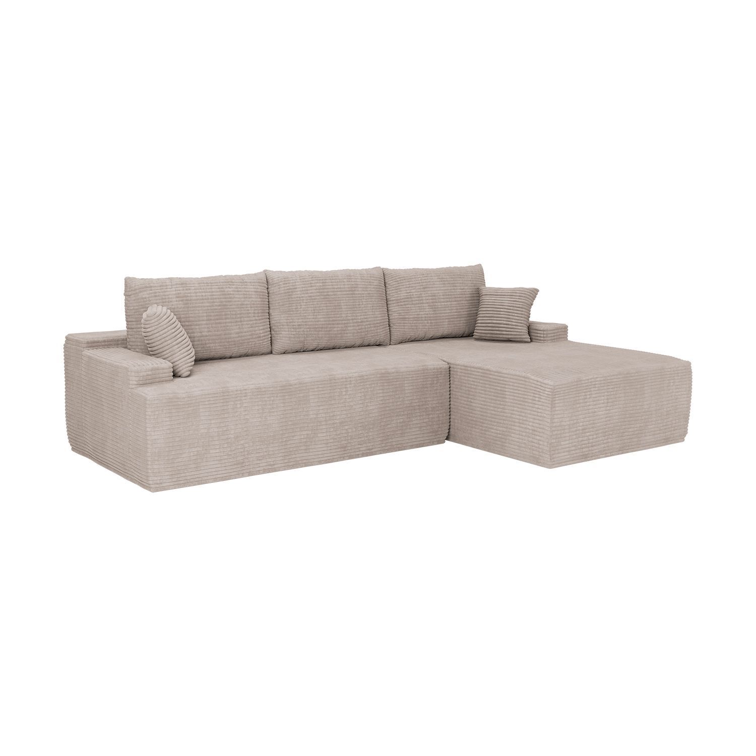 Sofa - Modern Cord , Cozy Couch With Foam Cushioning, Cord Upholstery & Pillows, Modular
