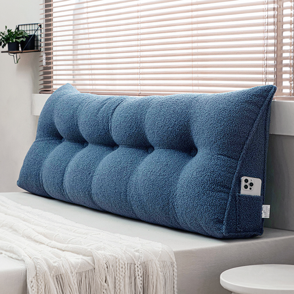 Oversized Teddy Velvet Bed Wedge Pillow for Back Support