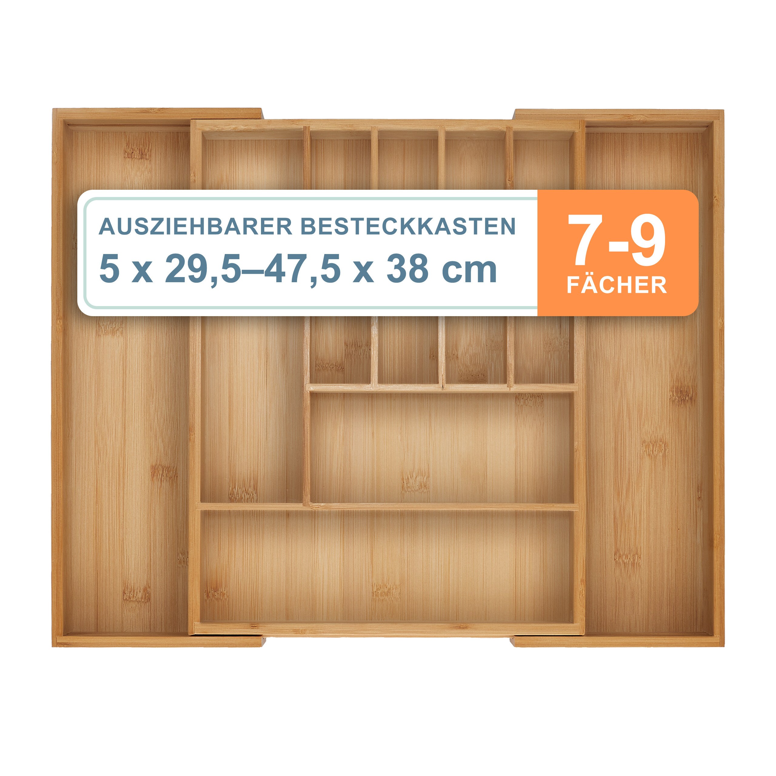 Cutlery Box In Natural - (w)47.5 X (h)5 X (d)38 Cm