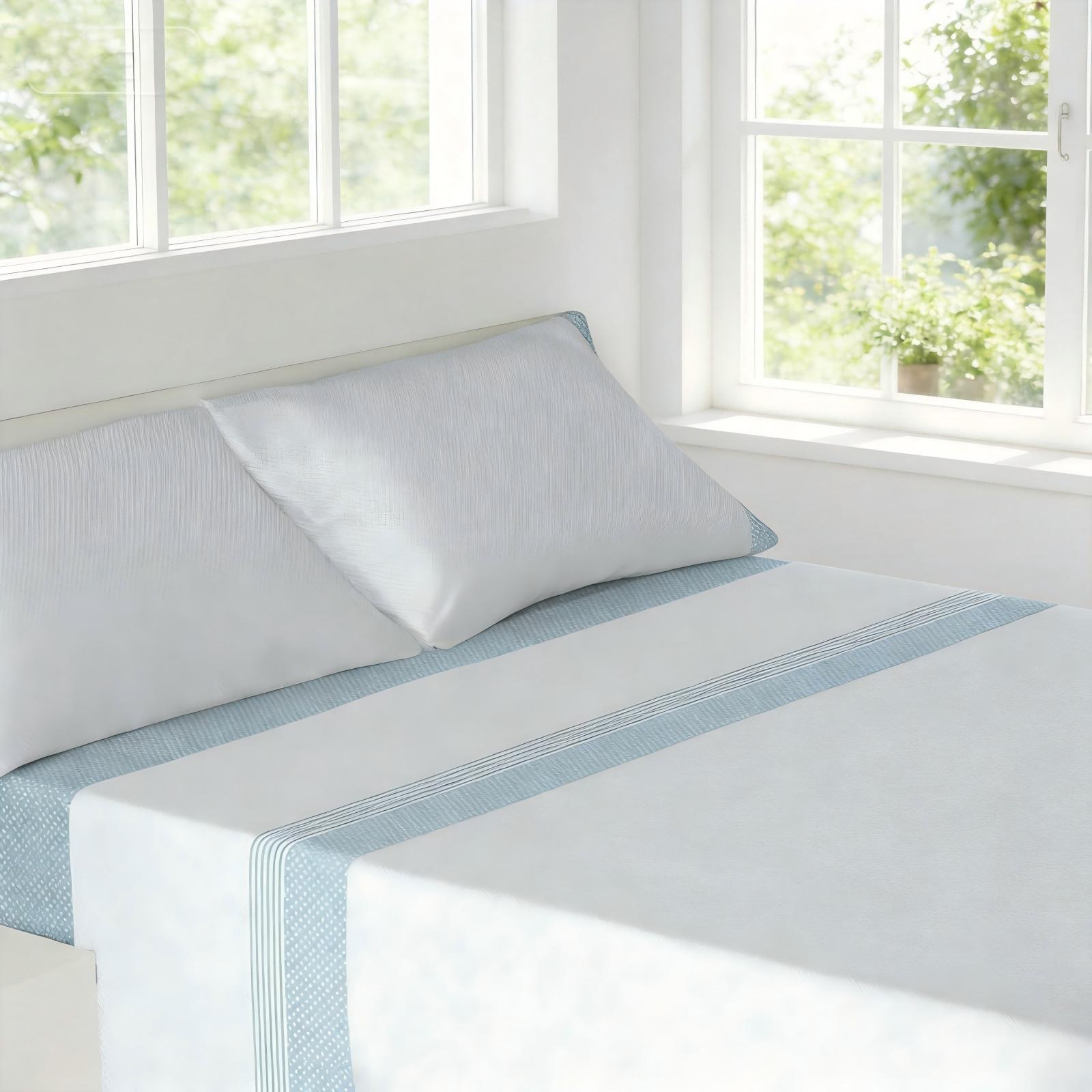 TEMU Juego de cama de 3/4 piezas para todas , que una sábana, una sábana ajustable y fundas de almohada. Medidas: 90 cm, 105 cm, 135 cm, 150 cm y 180