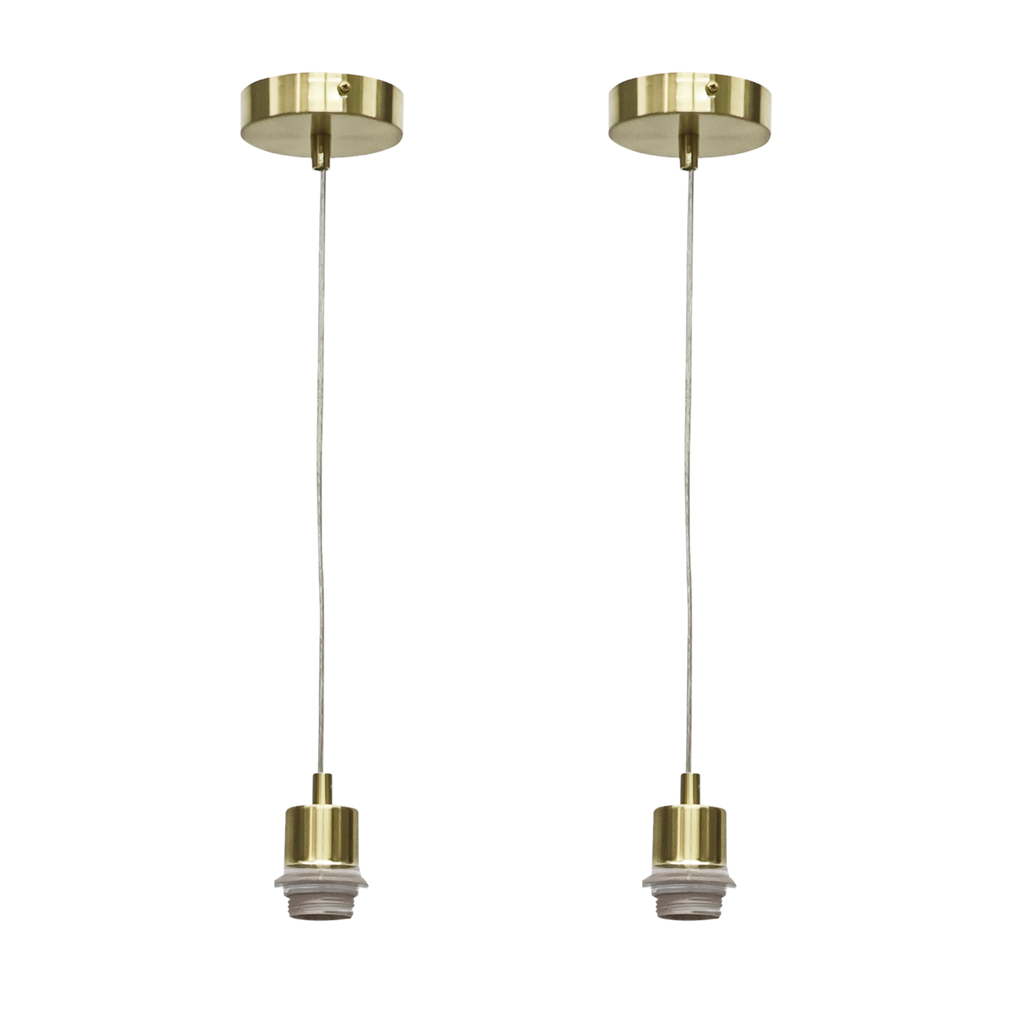TEMU Set Of 2 Carss - Satin Brass Ceiling Pendant Kits For Shades