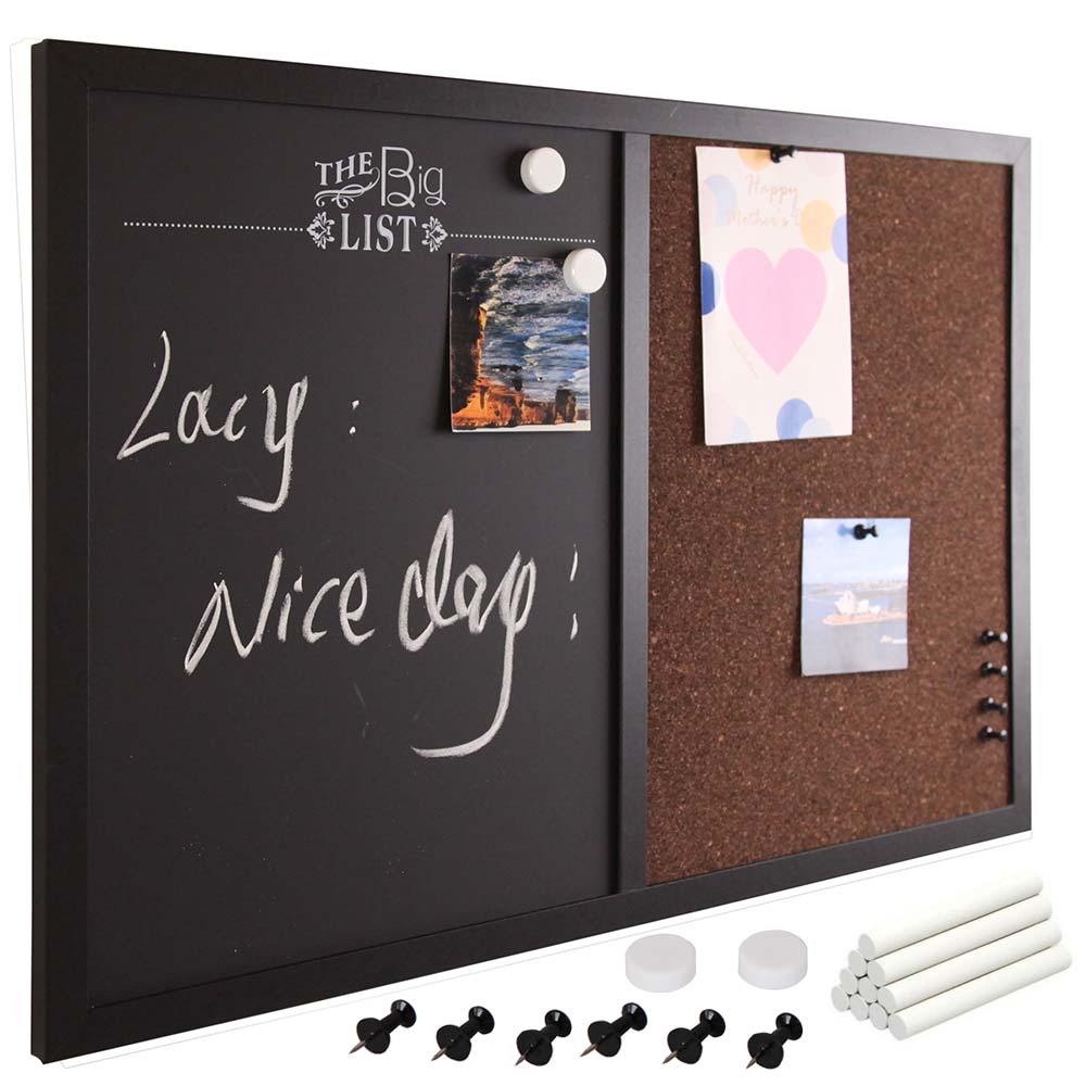 Memo Board Magnetic Blackboard And Cork Combined 60x40cm Home Office