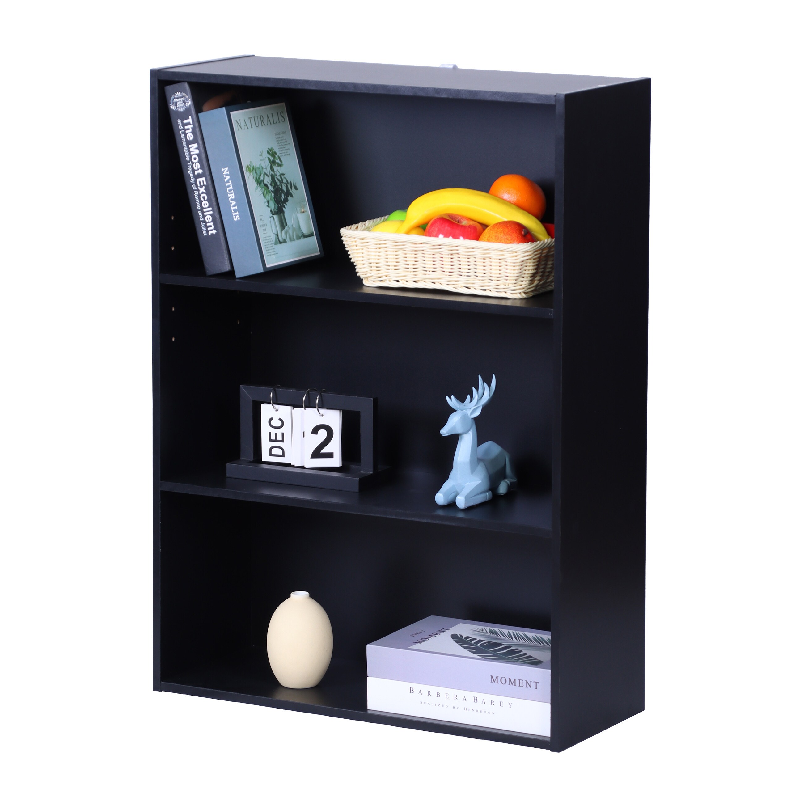 Image of Bookshelf In Black - (w)60 X (h)82 X (d)24 Cm