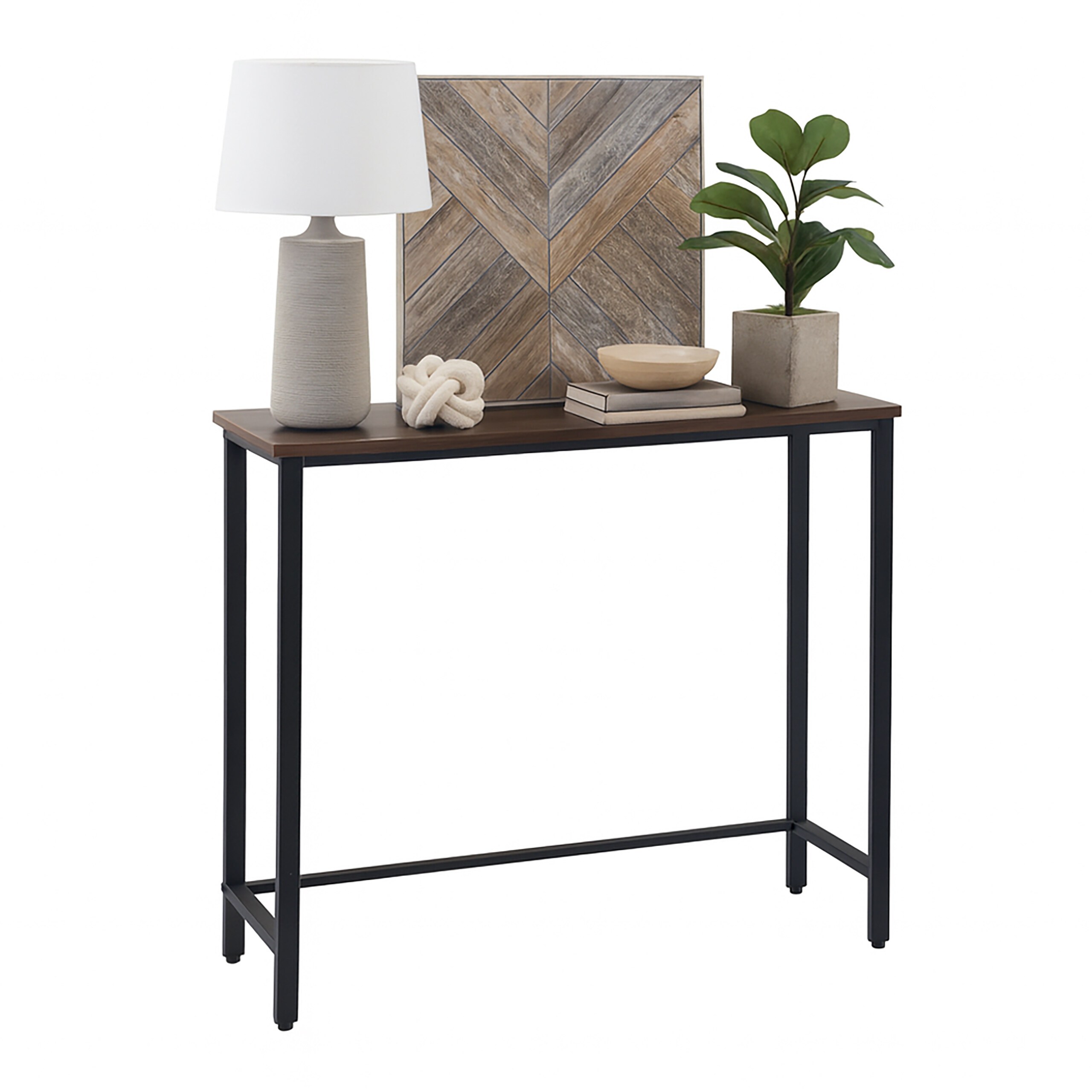 Console Table In Brown/ Black - (w)75 X (h)75 X (d)24 Cm