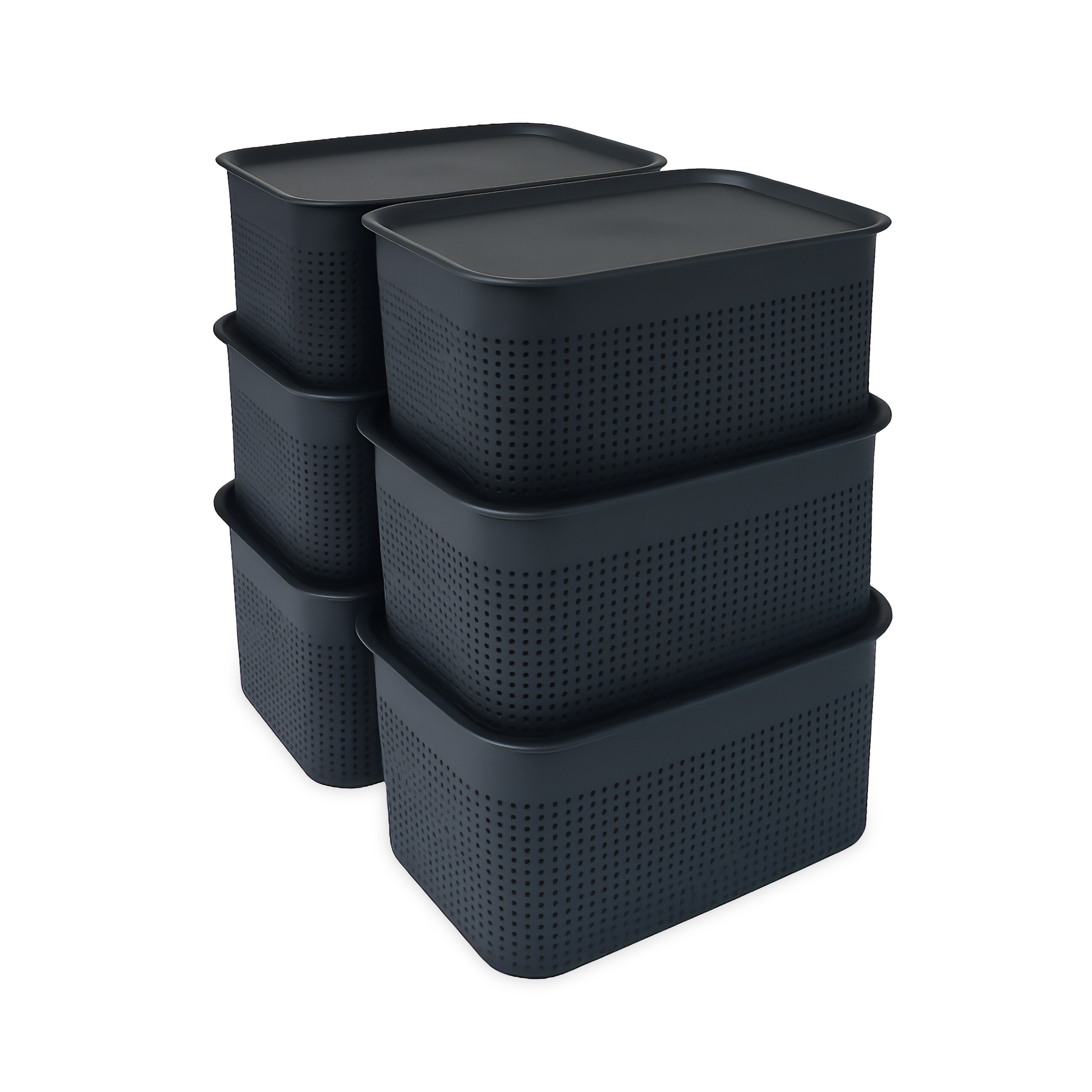6-piece Black Storage Box Set – 5l