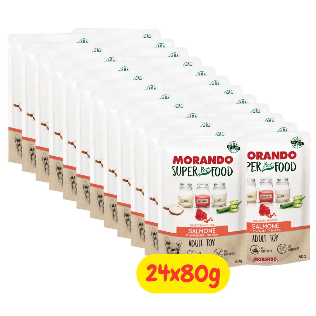 TEMU Superpetfood Snack per Cani Adulti Mousse al Salmone - 24x80g
