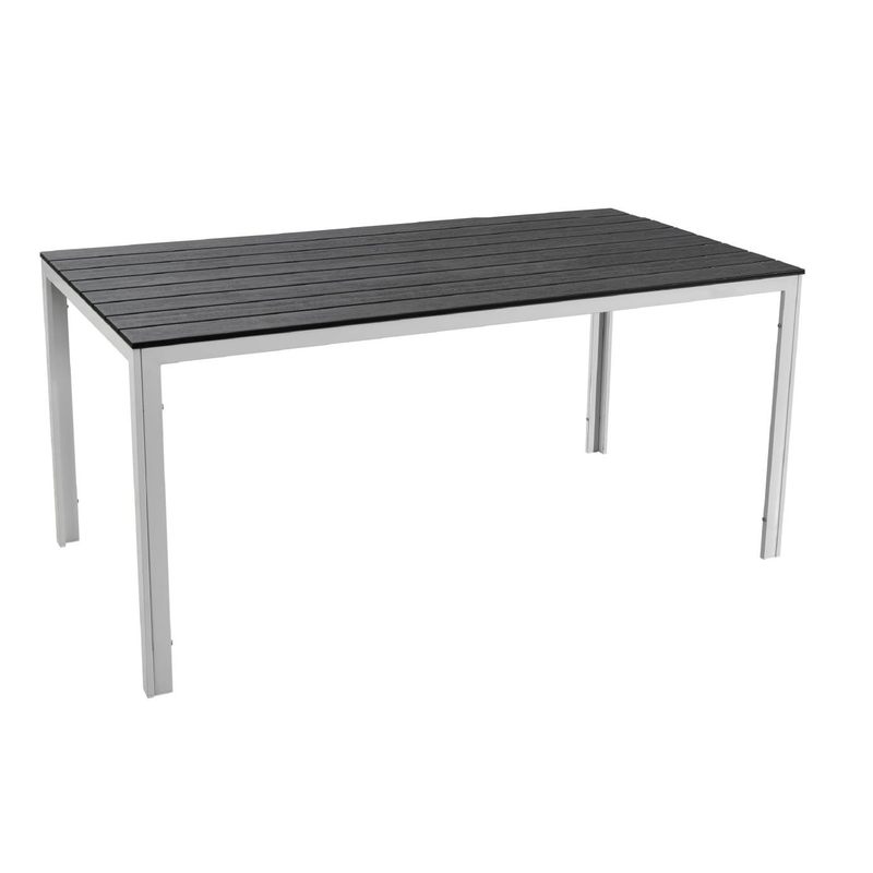TEMU The Outdoor Table For 6/8 Stainless Steel And Hdpe Wood Effect - Large Garden Table Resistant To Rain, Uv And Rust, For Terrace And Patio 154x78