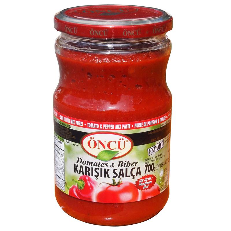 Image of Öncü Paprika-tomato Paste Mix, Mixed Tomato Sauce, Glass Jar, 700g