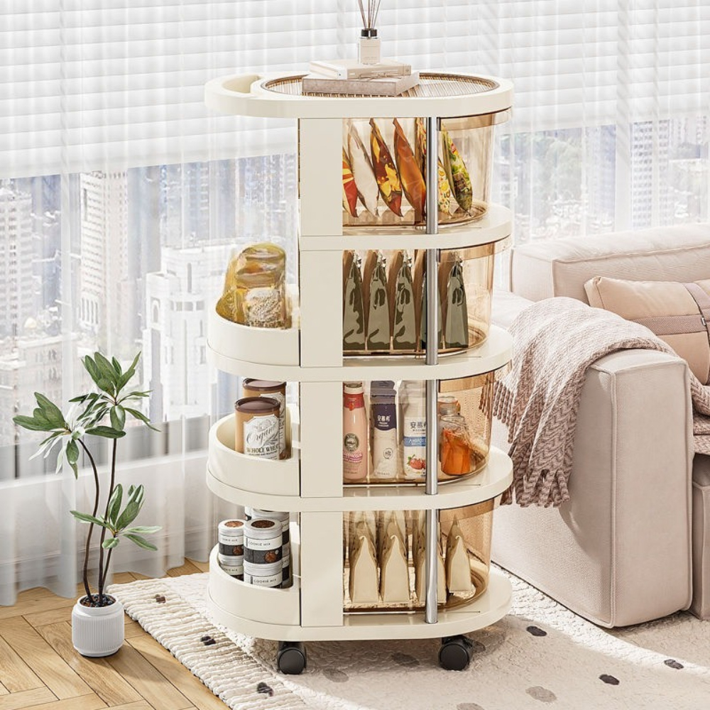 Plastic Drawer Storage Cabinet with Wheels, 4 Drawers