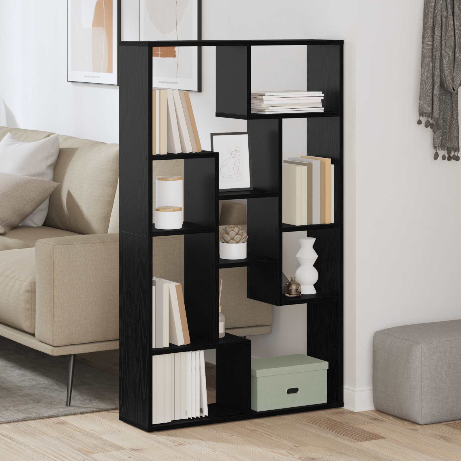 8-tier Bookshelf 72 X 20 X 120.5 Cm, Wood Material, Modern Bookshelf, Rectangular Storage, Sturdy Freestanding Solution For Stylish Storage, Decor