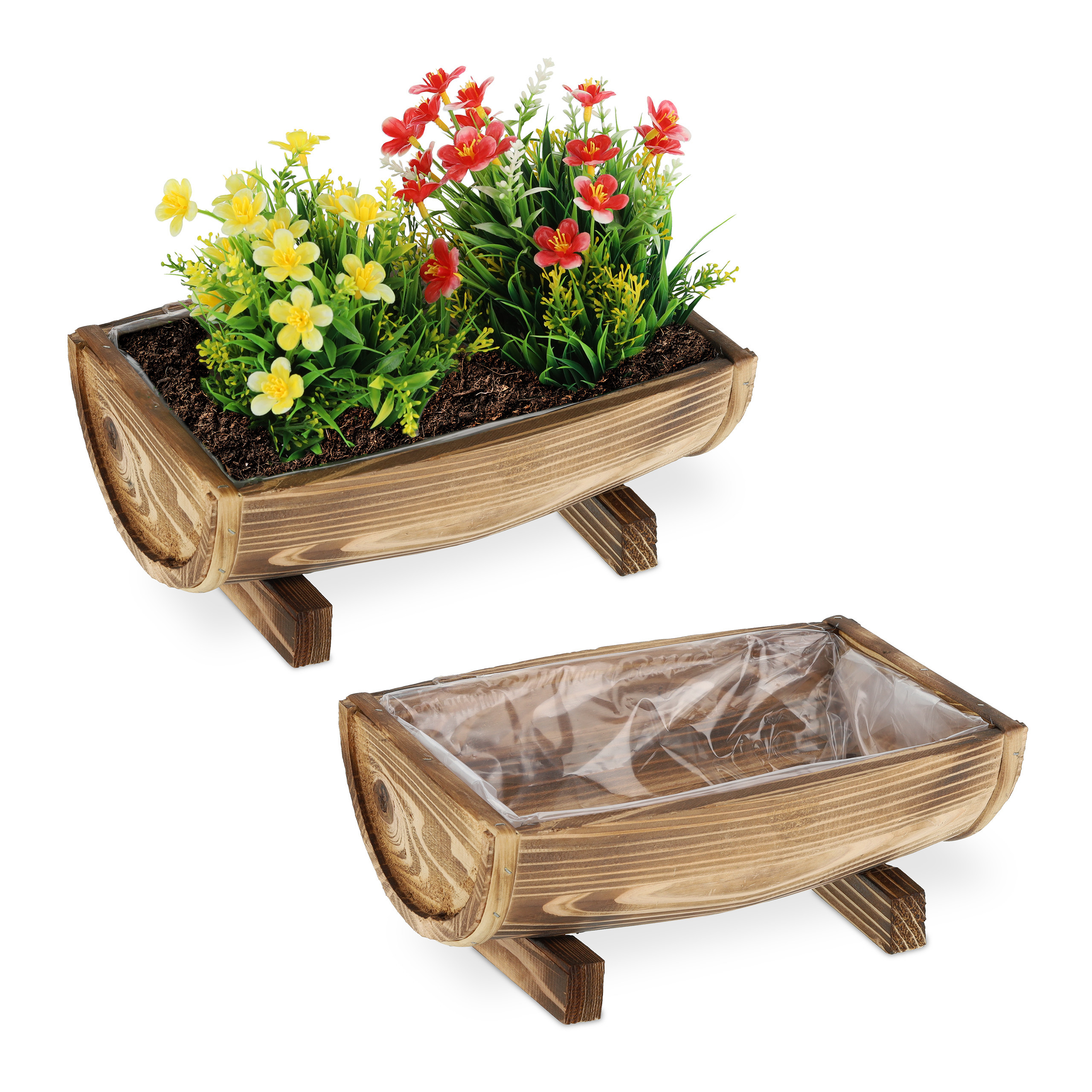 Image of Flower Box In Brown - (w) X (h)12.5 X (d)20 Cm
