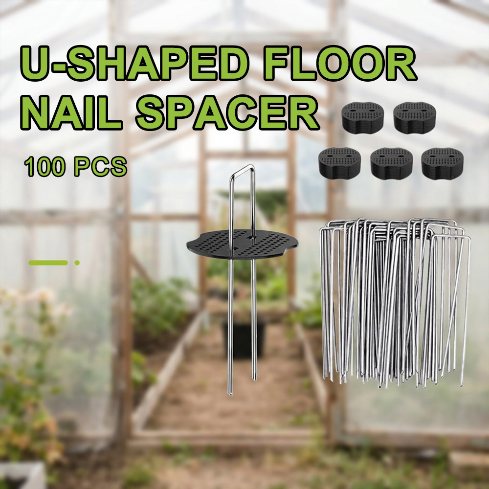 TEMU 100pcs Heavy-duty U-shaped Ground Anchors 6 Inch – Galvanized Garden Stakes With Washer Plate, Tent Stakes, Landscaping Fabric Pins For Weed