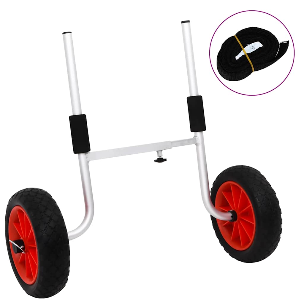 Image of Vidaxl Kayak Trolley, Width-adjustable Kayak Cart, Quick-detachable Canoe Cart, Sup Board Transport Cart With Strap, 100kg Aluminum