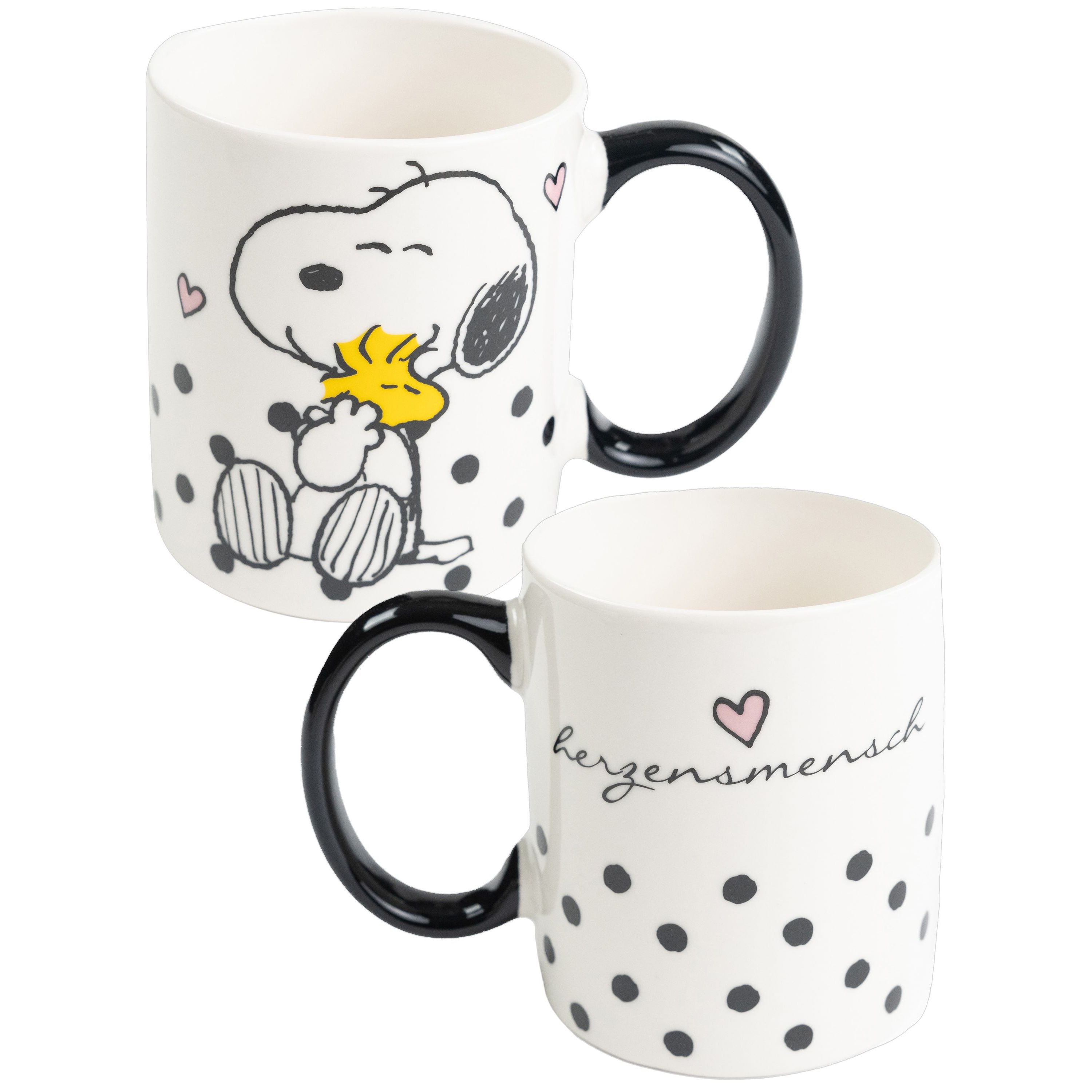TEMU The Peanuts Tasse - Kaffeetasse Becher Kaffeebecher aus Keramik Weiß Schwarz 320 ml