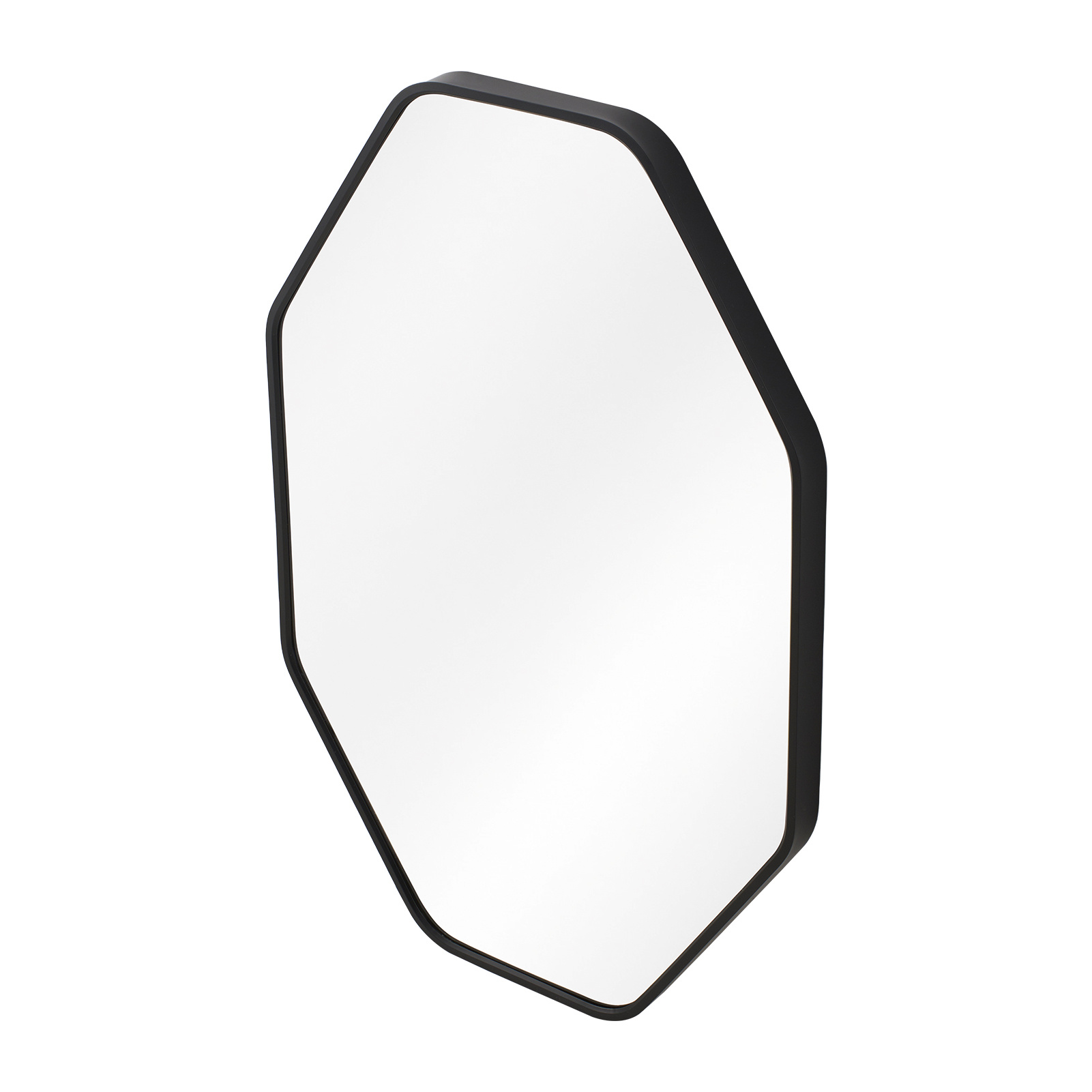 Rustic Farmhouse Metal Octagon Wall Mirror with Shelf, 40x60cm