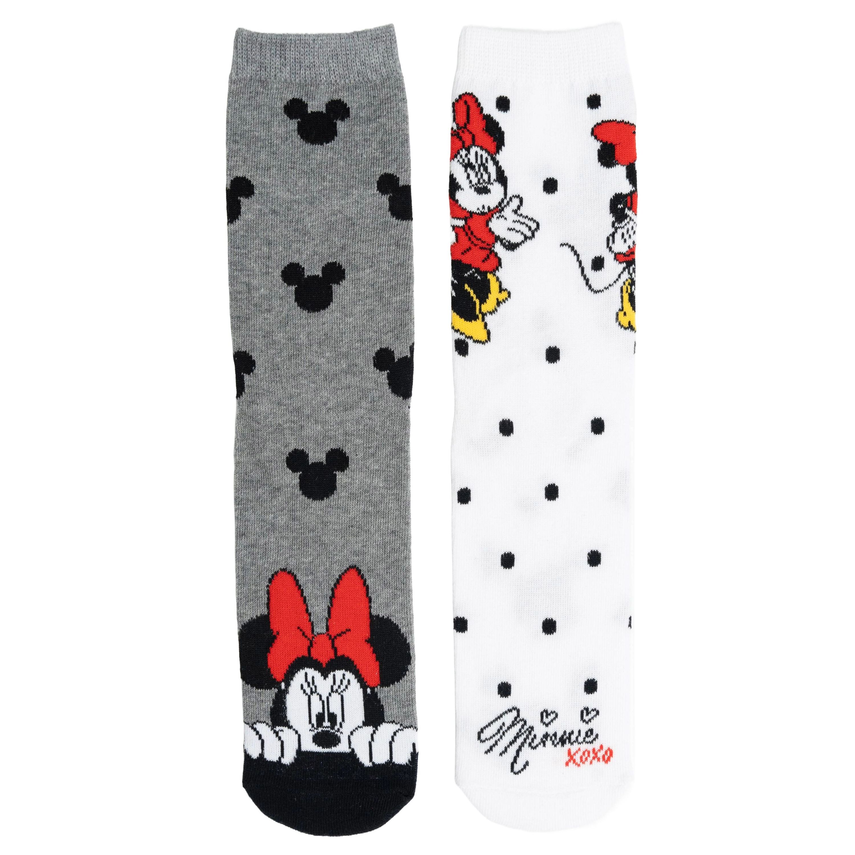 Mouse Socks For Women - Ladies Sneaker Stockings Grey/white (2-pack)