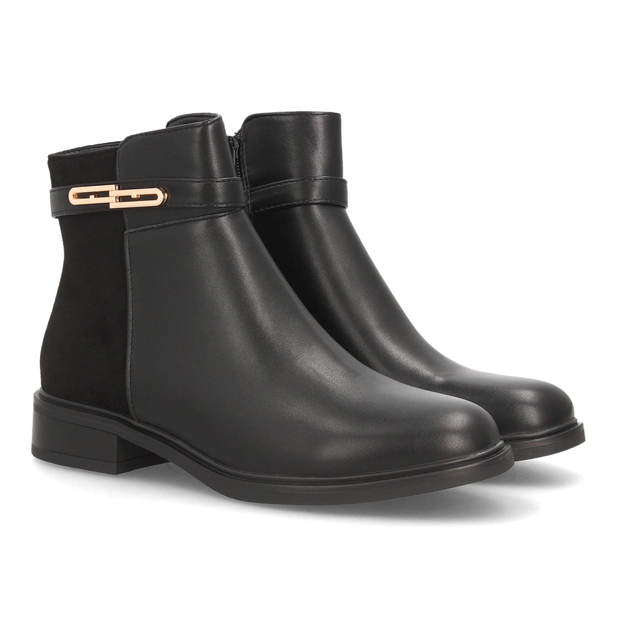 Image of Women's Chelsea-style Ankle Boots With , Solid Print, Texture Combination, Zipper Closure. Comfortable Platform, Ideal For Fall/winter
