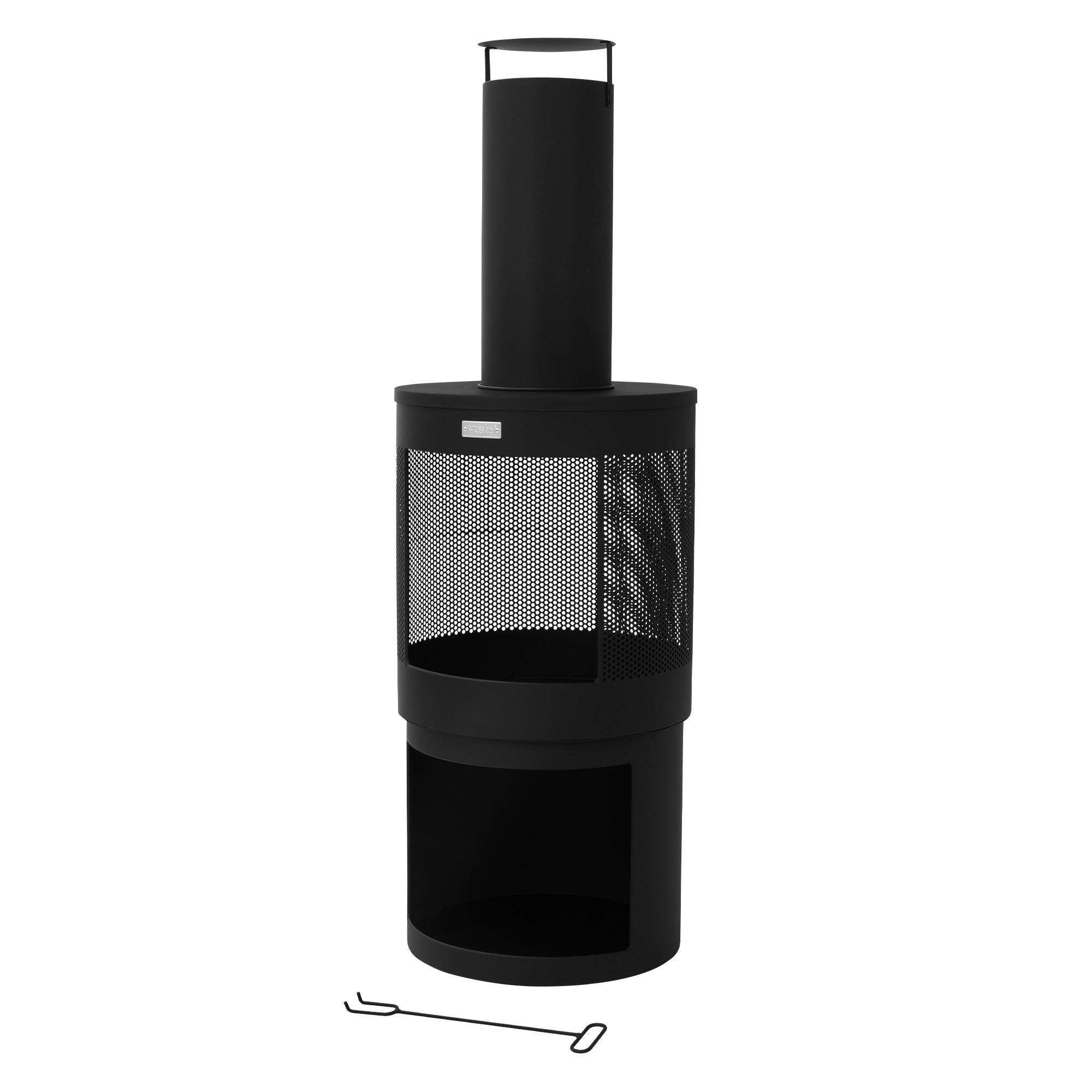 Image of Ml-design Garden Chimney With Flue, Made Of Steel, Outdoor Garden Oven, Patio Oven With Poker, Removable Roof, Wood Storage, Patio Chimney Fire Bowl/fire Basket For Garden & Camping