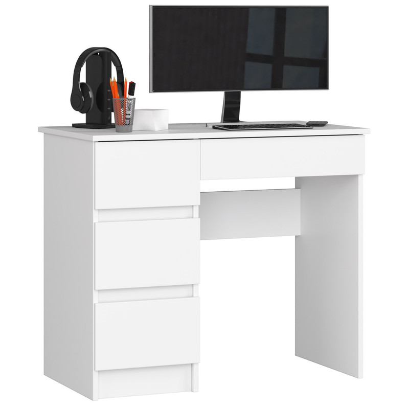 Image of Akord A7 Left-sided Computer Desk, 90 Cm, 4 Drawers, 90x50x77 Cm