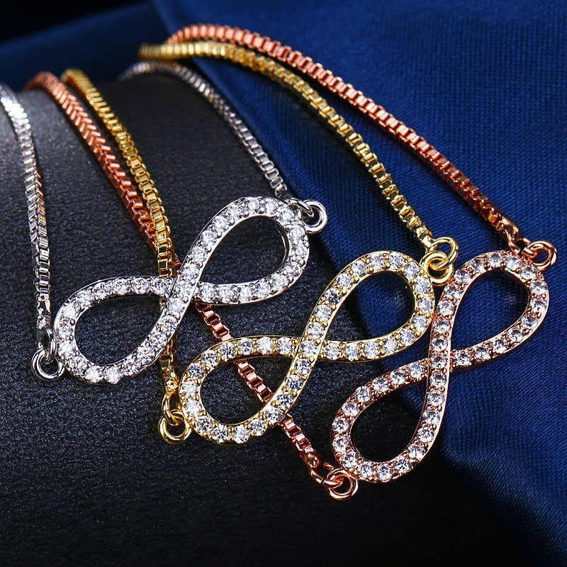 Women's Infinity Bracelet & Earrings Set with Austrian Crystals