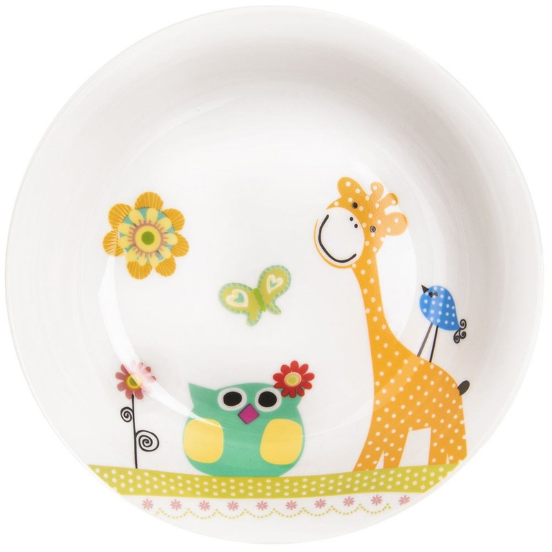 Porcelain Children's Breakfast Set - Zyrafa, 3-piece