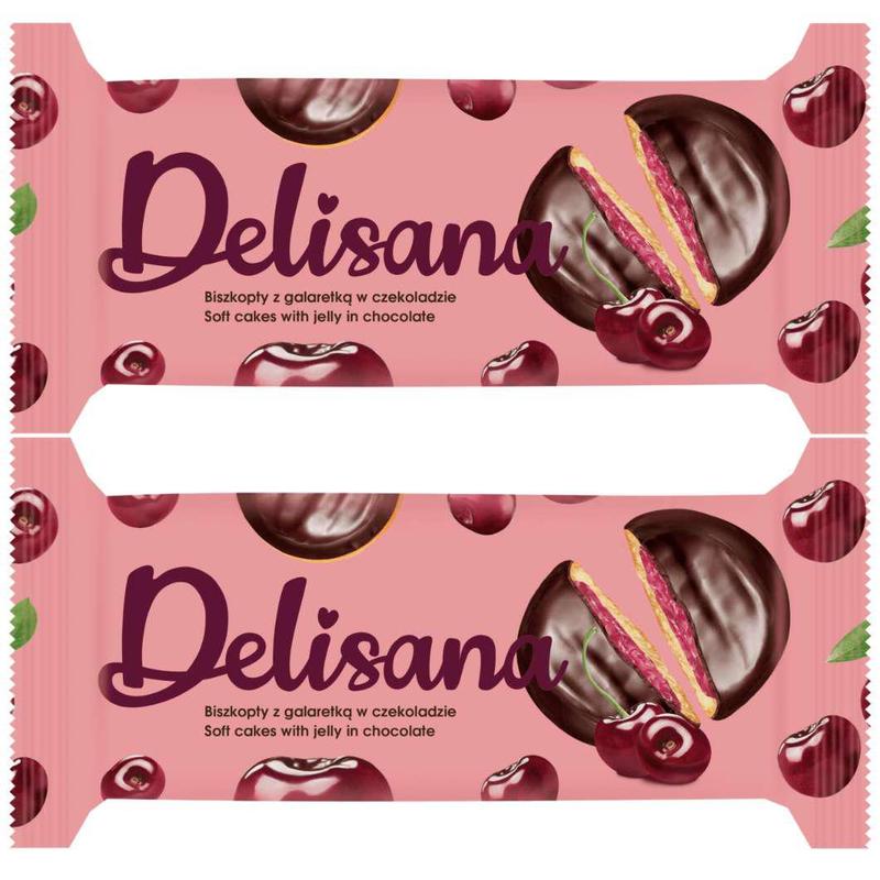 Image of Delicious Cakes With Cherry Jelly 135g X 2pcs