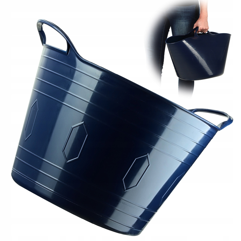 KADAX Miska Wasmand Plastic Ronde Wastafel Flexibel 26L Graniet