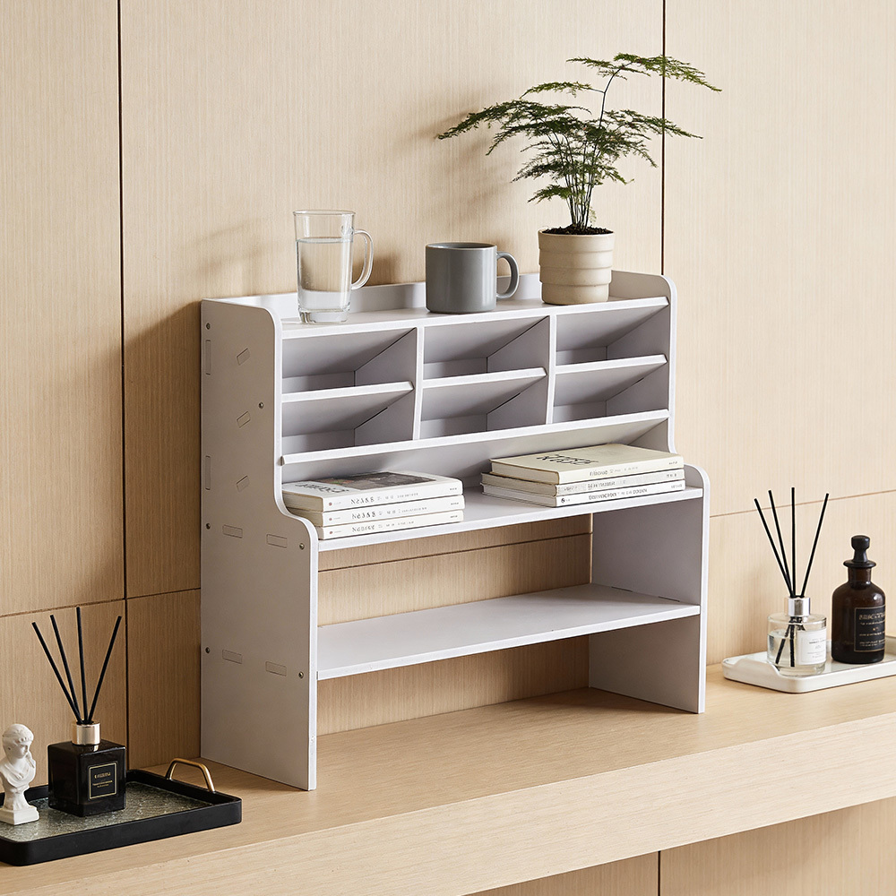 50cm Long Bookshelf Rack with Multi Storage Compartments
