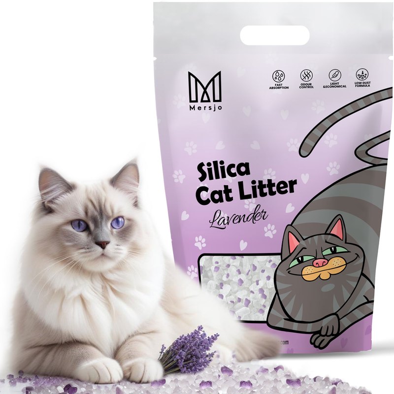E-shop Lavendel-Silikon-Katzenstreu, staubfrei, sanft, natürliche Inhaltsstoffe, ideal für empfindliche Katzen, , 3,8L