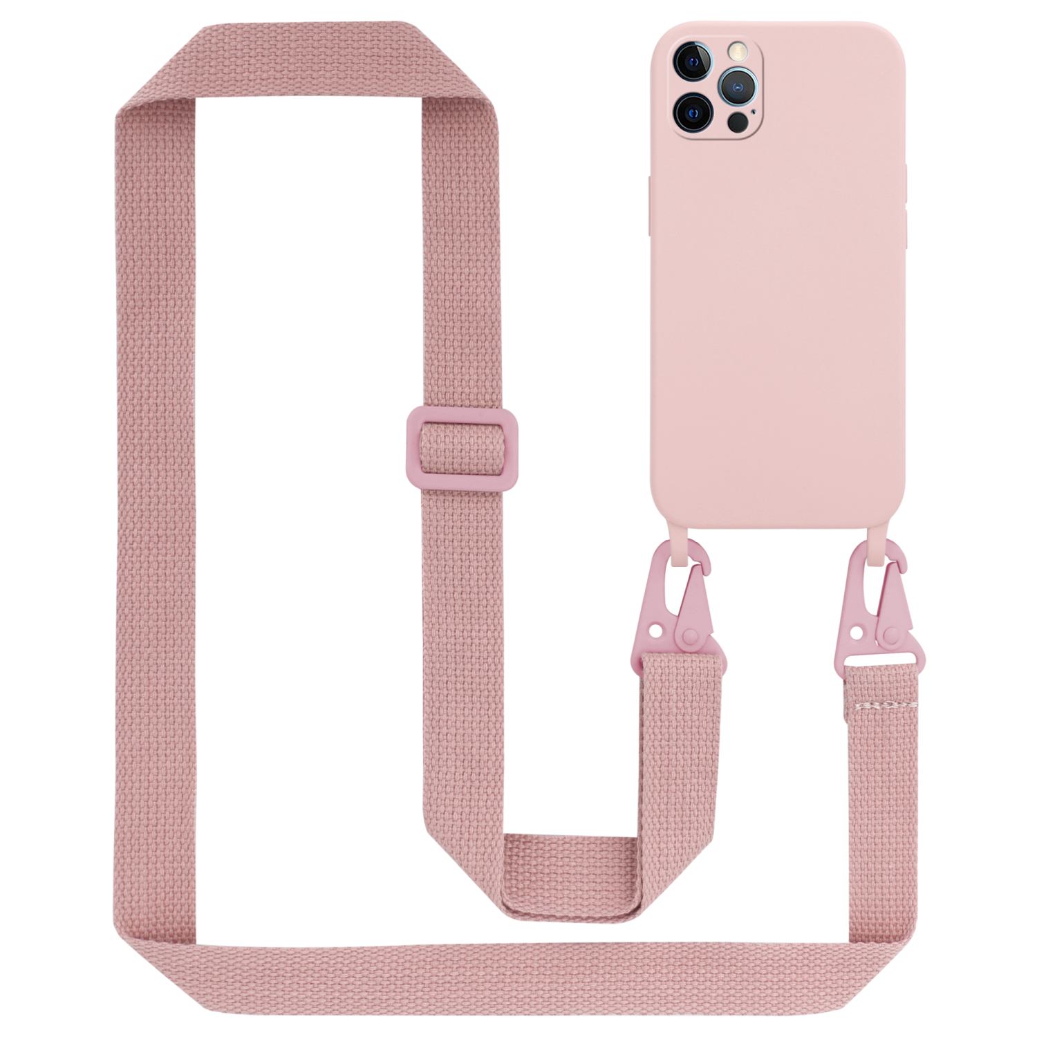 Phone Lanyard Compatible With Iphone 12 / 12 Pro, Silicone Protective Case With Adjustable Length Cord Strap, Tpu Phone Case Cover