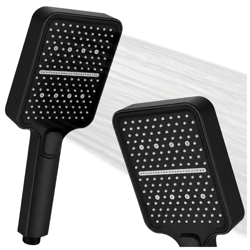 TEMU Rectangular 3-function Black Shower Head Easy Clean