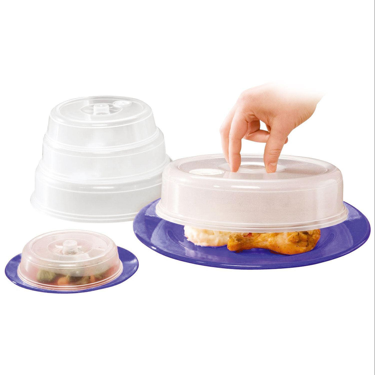 TEMU 5-pack Microwave Plate Covers – Bpa-free Ventilated Splatter Guards – Sizes From 115mm To 225mm