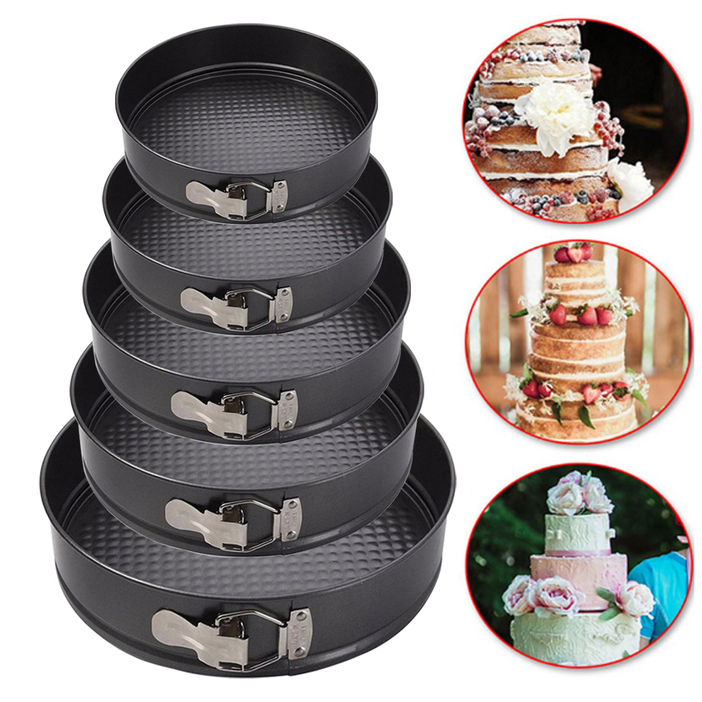 TEMU 5pcs Carbon Steel Cake Molds Set, Round Baking Pans With Removable Bottom And Lock, Perfect For Mousse, Cheesecake And Baking Needs, 18//24/26cm