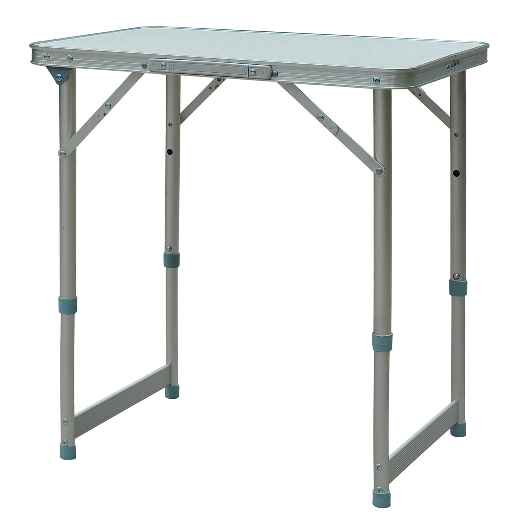 Outsunny Folding Table Camping Table Garden Table Adjustable Height Aluminium Mdf White