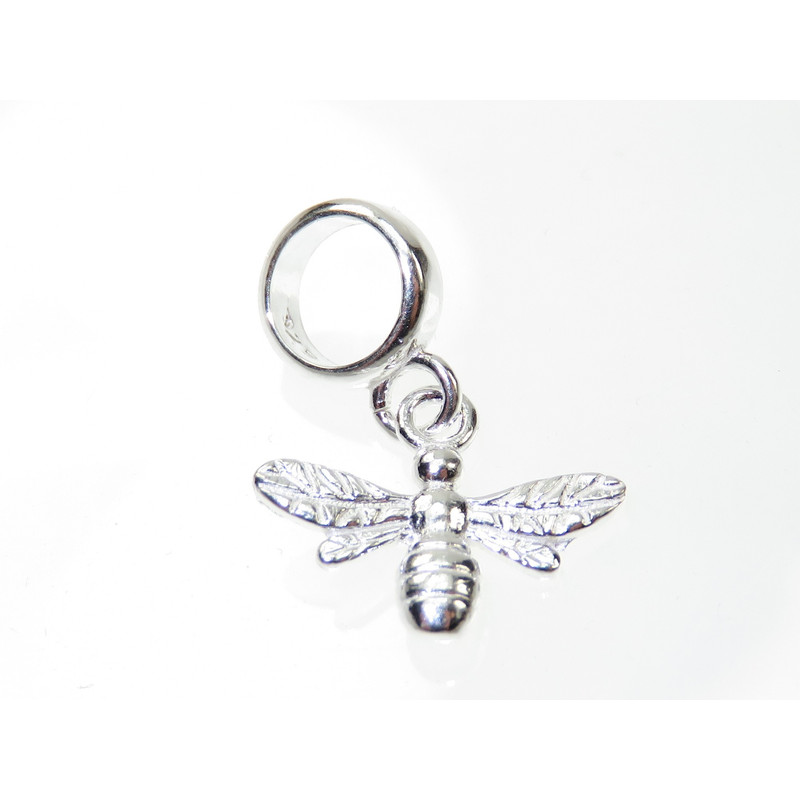 Sterling Silver Bee Bead Charm, Nature Accessory