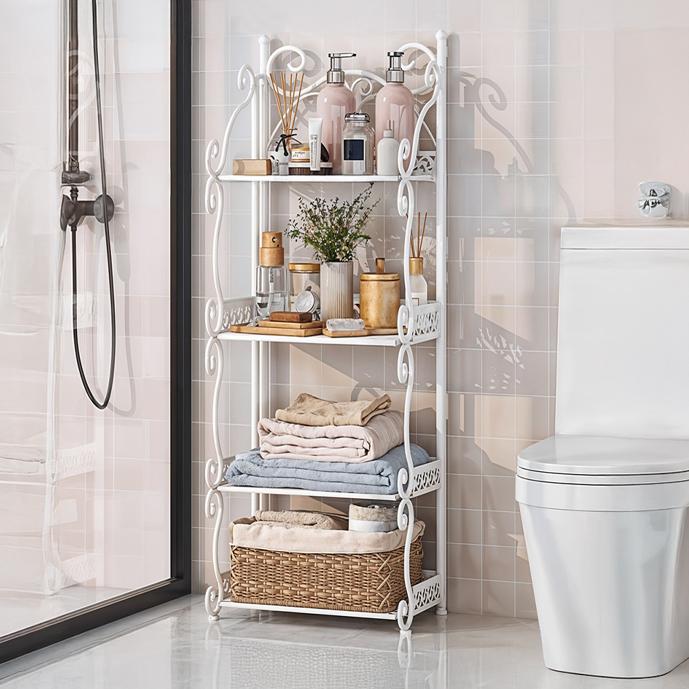 TEMU 4 Tier Upgraded Slim Metal Bathroom Storage Shelving Unit Bookshelf Home Kitchen Tidy Organizer Display Rack Flower Plant Stand Ladder Shelf