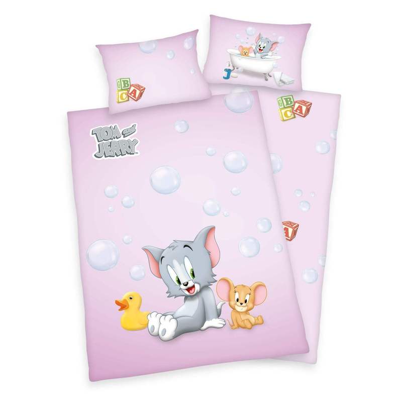 Image of Herding Baby Bed Linen 100x135 Cm Pink 100%