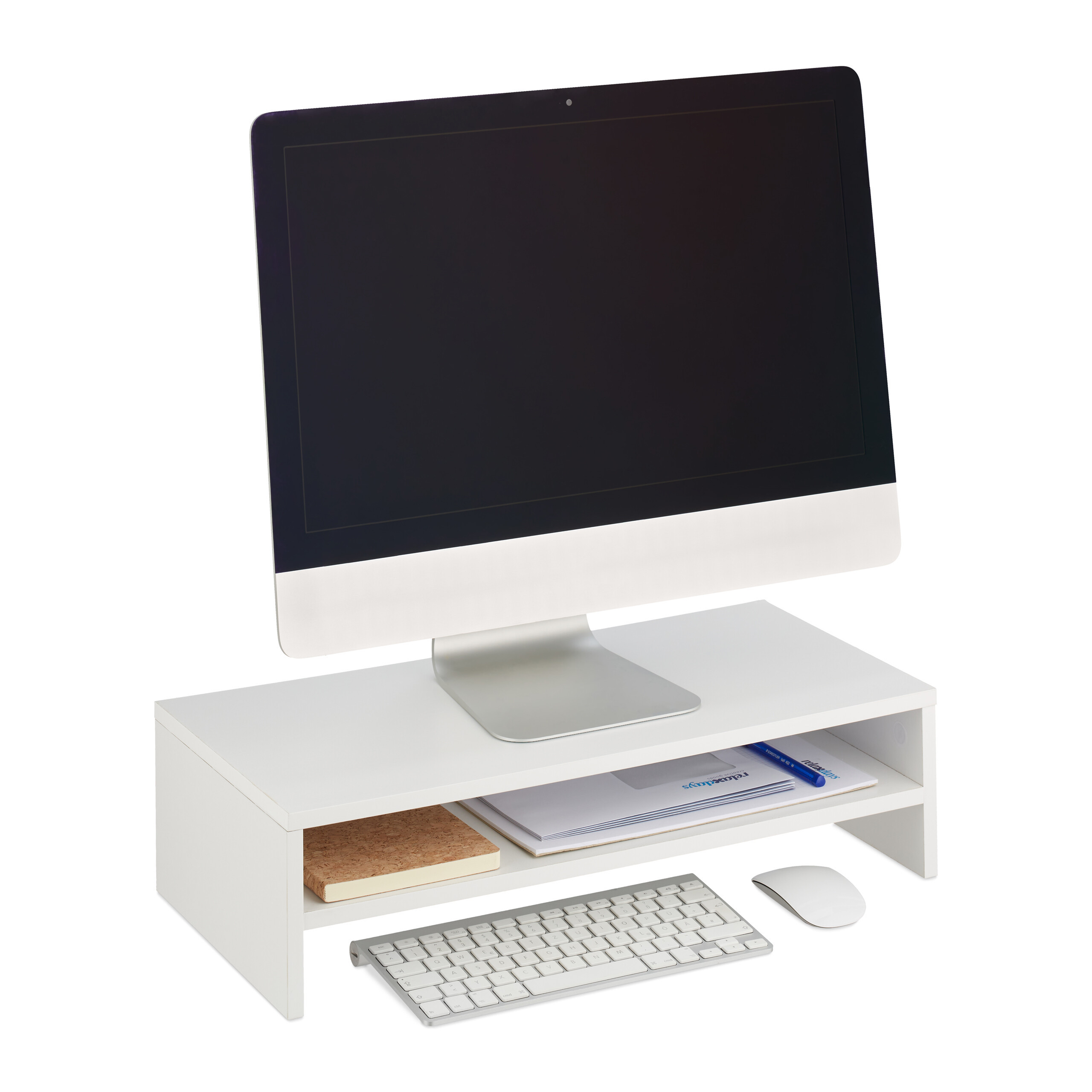 Monitor Stands In White - (w)54 X (h) X (d)25.5 Cm