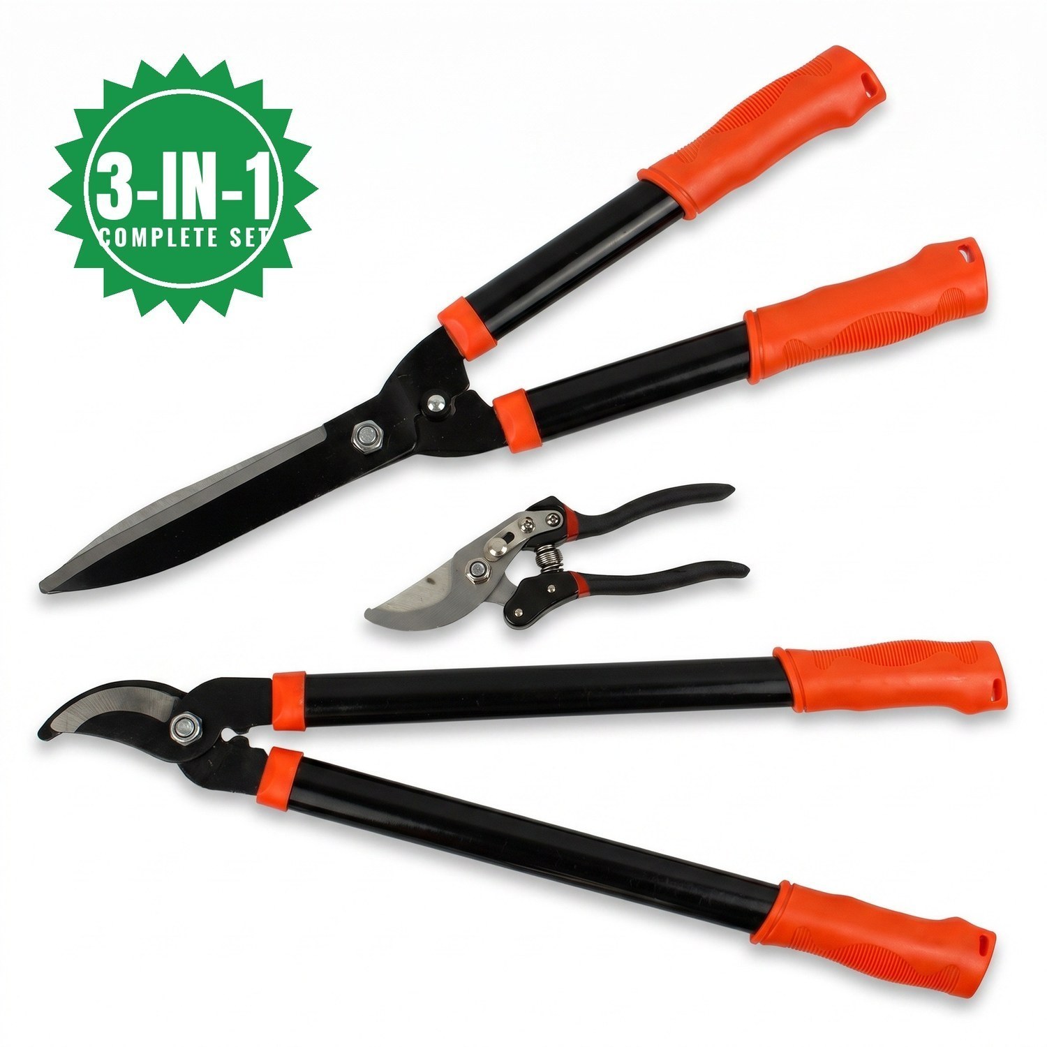 TEMU Set de taille de pièces - Sécateur à haie, sécateur à et sécateur à main - Kit complet d'outils de jardin en acier trempé pour de branches