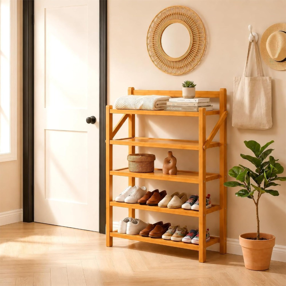 Image of Multi-tier Shoe Rack With Large Capacity, Space- Floor-standing Shoe Rack For Entrance, Bedroom, And Apartment.