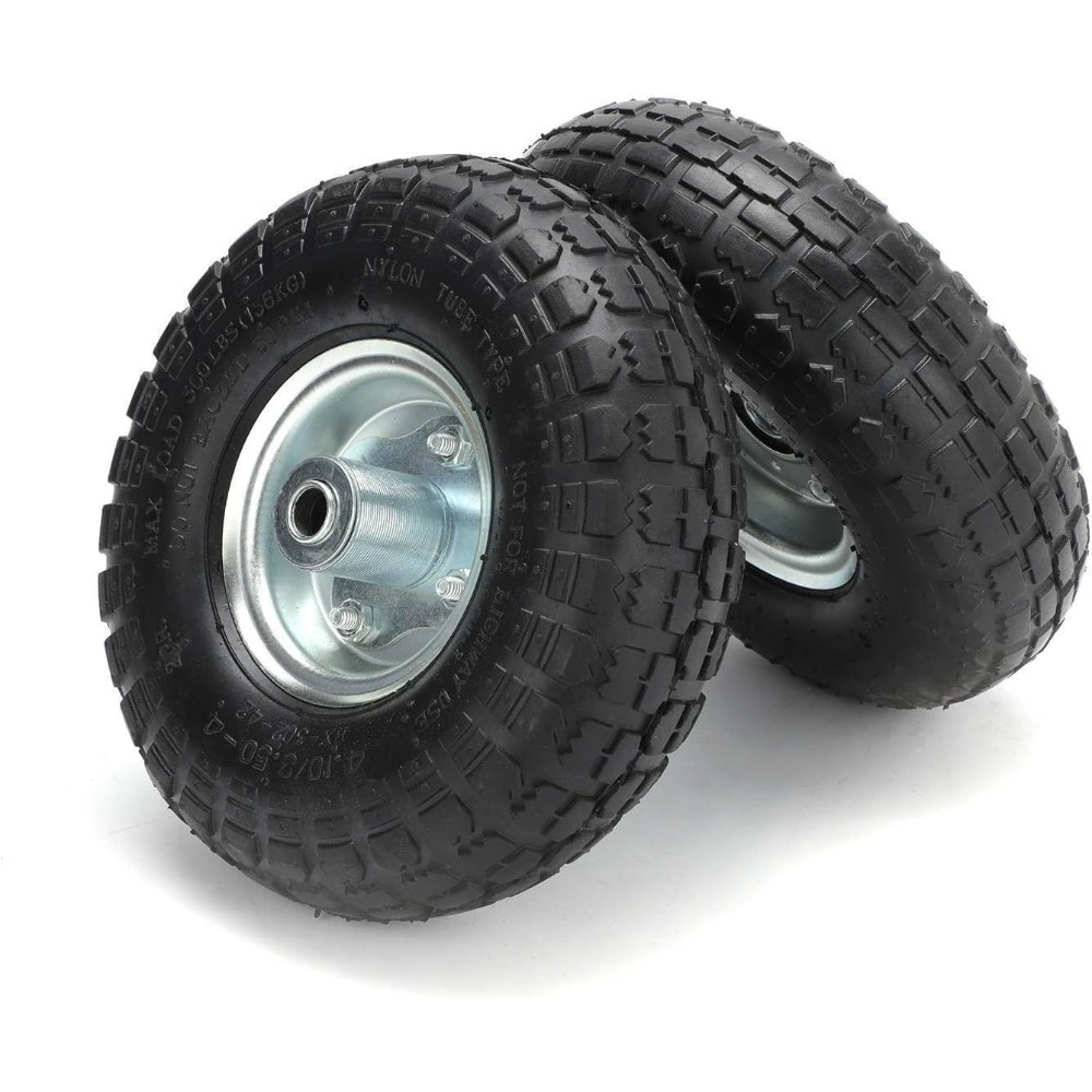 Image of Size 4.10/3.50-4 - Wheels For Hand Carts, Lift Trucks, Garden Carts And Industrial Applications. Dolly/transport Wheels (2-pack), 10 Inches ( Cm)