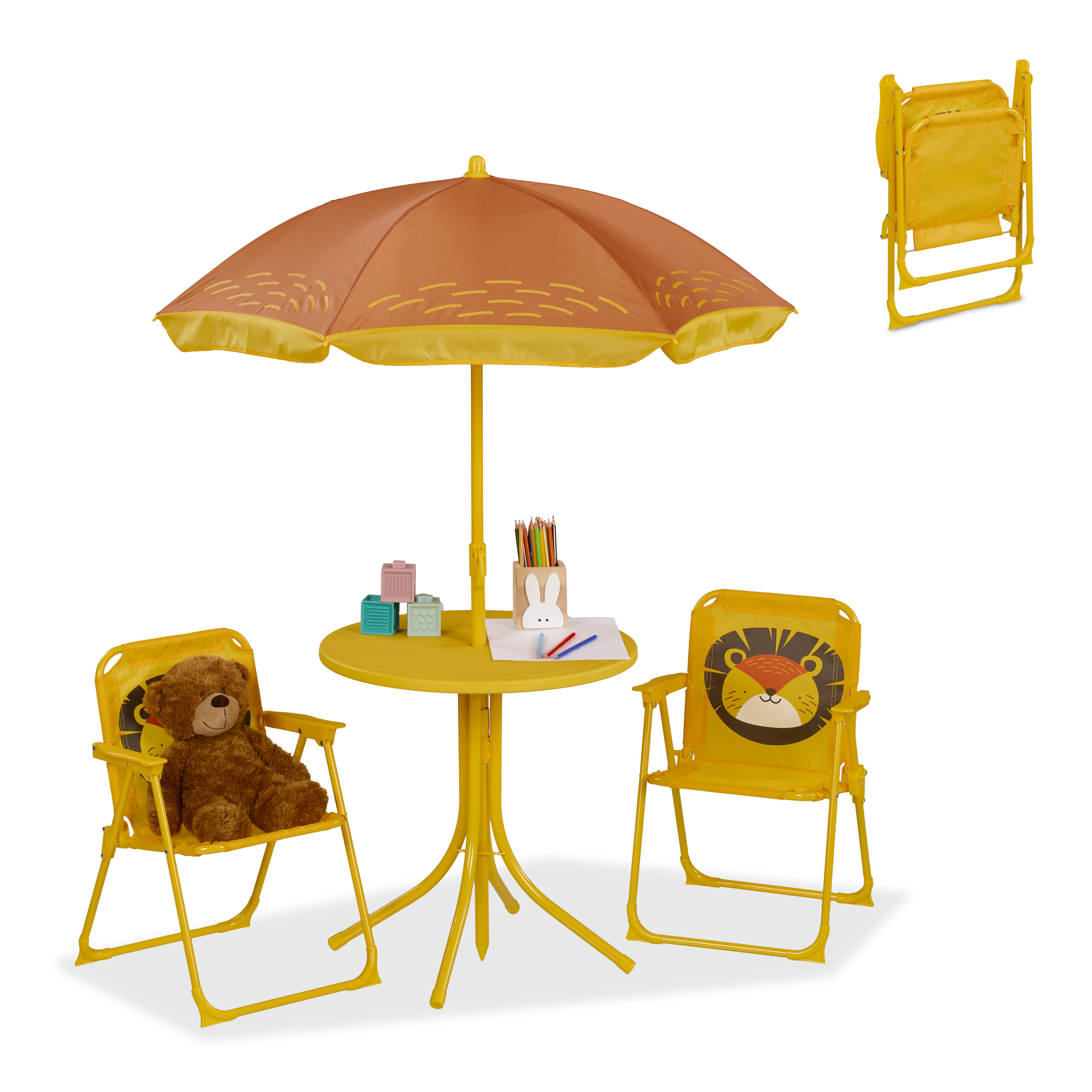 Camping Children's Seating Group "lion" In Yellow